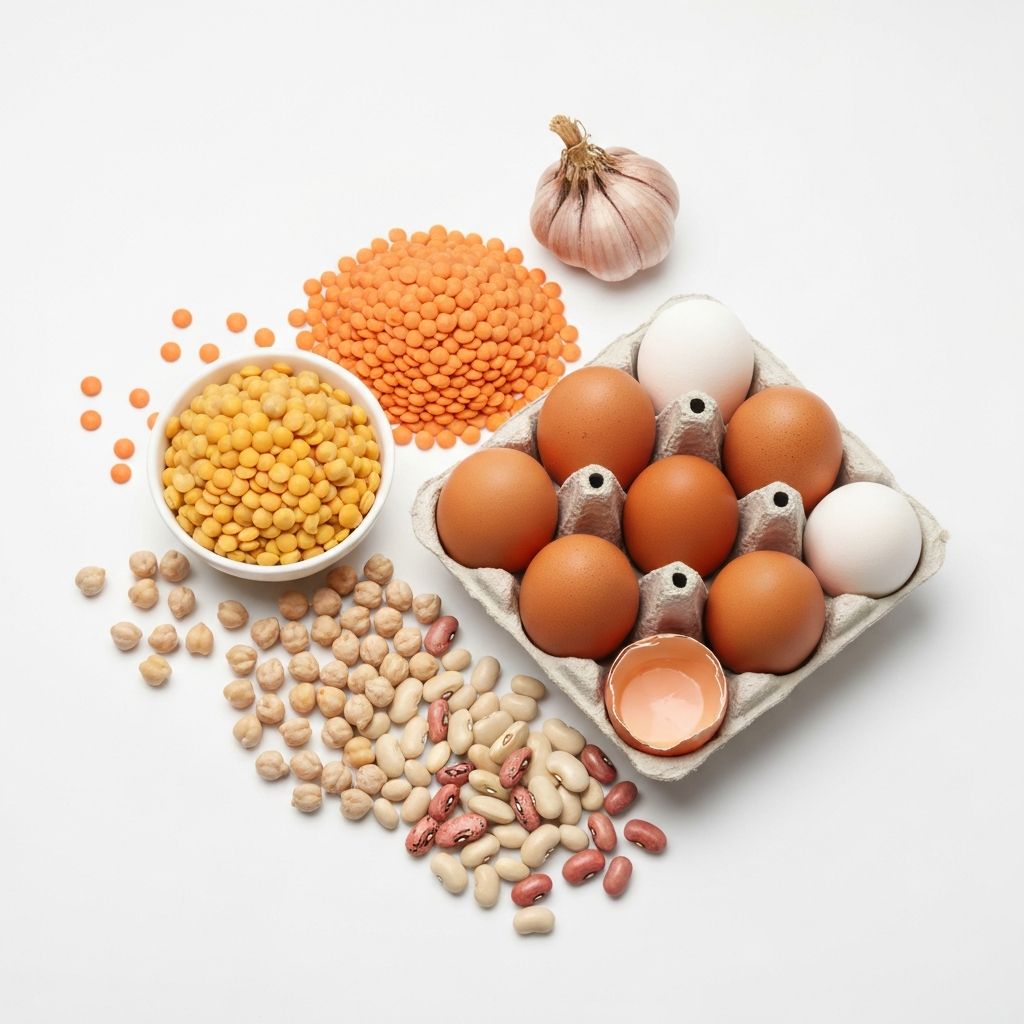 Choline dans les œufs et légumineuses